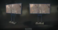 Billboard Screen Board Plank Low-poly  3D model