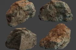 Boulder Stone Low-poly  3D model