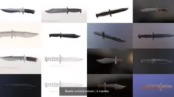Bowie combat knives 3D Model Collection