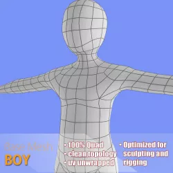 Boy Base Mash Low-poly  3D model