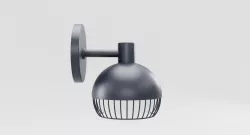 Cage Matte Black Sconce Low-poly  3D model