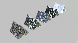 Camp - Military hideout snow winter tents Low-poly 3D model Low-poly  3D model