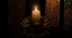 Candle with animated flame and candlestick Low-poly  3D model
