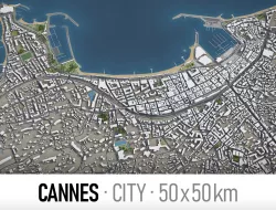 Cannes - city and surroundings Low-poly  3D model