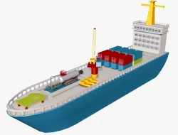 Cargo Tanker Ship 3D model