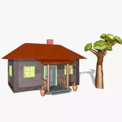 Cartoon House 3D model