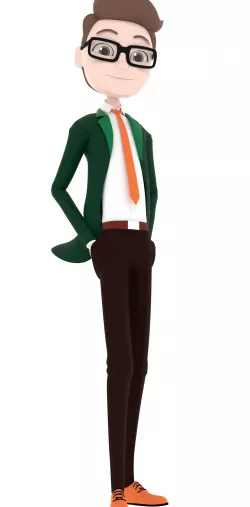 Cartoon Man  Office RIG 3D MODEL Low-poly  3D model