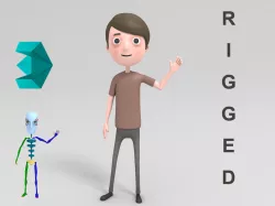 Cartoon Man Rigged 3D model