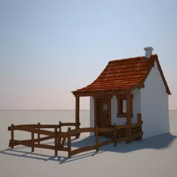 Cartoon Medieval House 02 3D model