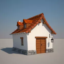 Cartoon Medieval School 3D model