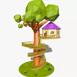 Cartoon Tree House 3D model