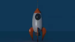 cartoony rocket low poly 3d model  Low-poly  3D model