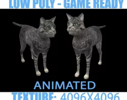 Cat Animated Low-poly  3D model