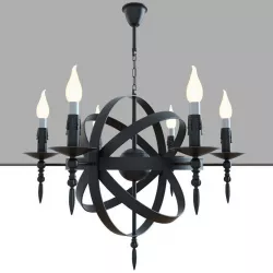 CHANDELIER BLACK SPHERE LOFT DECO 3D model