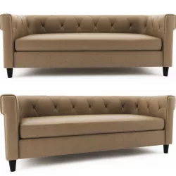 Chester Tufted Leather Sofa  west elm 3D model