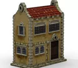 Colonial Townhouse Low-poly  3D model