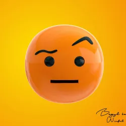 Emoji Face with Raised Eyebrow Low-poly  3D model