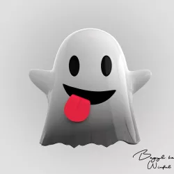 Emoji Ghost Low-poly  3D model