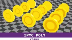 Epic Poly - O Coin with LOD Low-poly  3D model