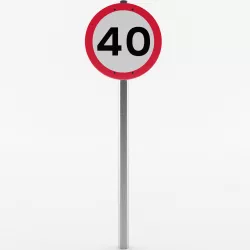 European Speed Limit Sign 2 3D model