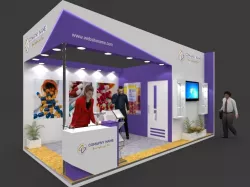 Exhibition stall 3d model 6x3 mtr 2sides open Pharma Stand 3D model