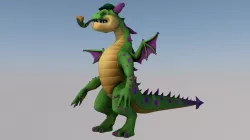 Fafnir Dragon Cartoon Low-poly  3D model