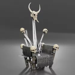 Fantasy Throne with Skulls 3D model