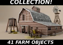 Farm Assets Low-poly  3D model