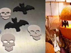 Flat Bat & Skull for Jack-o-lantern project