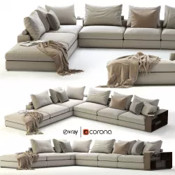 Flexform Groundpiece Sectional Sofa 3D model