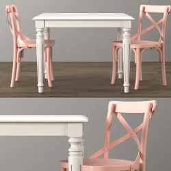 FRENCH EMPIRE SQUARE PLAY TABLE 3D model