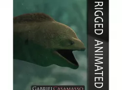 Giant Moray Eel - Gymnothorax javanicus Low-poly  3D model