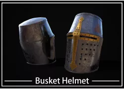 HIE Medieval Knight Helmet D190104 Low-poly  3D model
