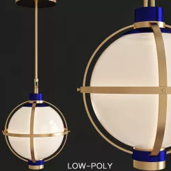 Hull Lamp in Brass with Opal Glass low poly 3d model Low-poly  3D model