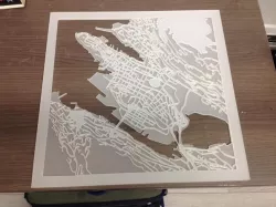 Lasercut map of Bergen, Norway