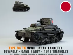 Low Poly Type 94 TK tankette Low-poly  3D model