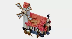 medieval house low poly Low-poly  3D model