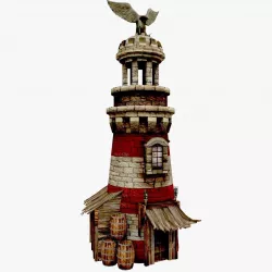 Medieval Lighthouse Low-poly  3D model