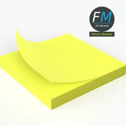 Memo note block Low-poly  3D model