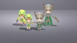 Micro lowpoly Knight Archer Low-poly  3D model