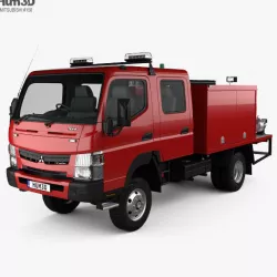 Mitsubishi Fuso Canter FG Wide Crew Cab Fire Truck 2016 3D model