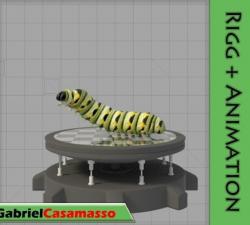 Monarch Larva 3D model