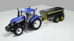 New Holland Tractor with Fertilizer Spreader 3D model