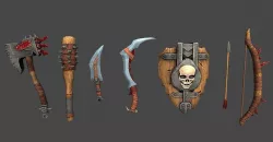Orc Weapon Pack Low-poly  3D model