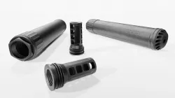 OSS Helix HX-QD 338 TI Suppressor and MB-QD 338 Muzzle Brake Low-poly  3D model