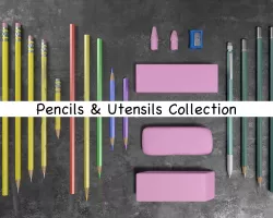 Pencils and Utensils 3D Model Collection