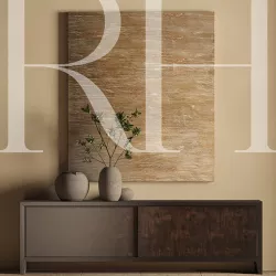 RH WYETH SPLIT BAMBOO MEDIA SIDEBOARD with DECOR 3D model