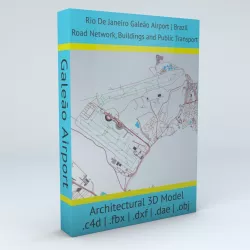 Rio De Janeiro Galeao GIG Airport  Roads Buildings Public Trans 3D model