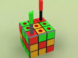 rubix cube pencil holder