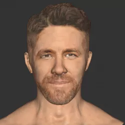 Ryan Reynolds dead pool beard head ralistic actor 3D print  Low-poly  3D model